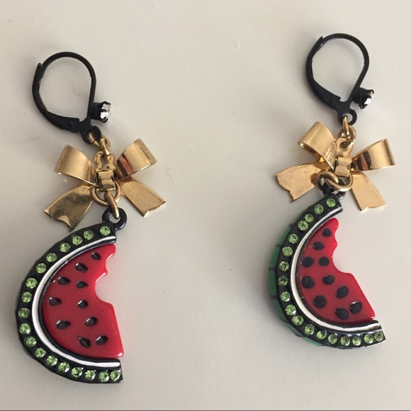 Watermelon Bow Earrings - Picture 3 of 7